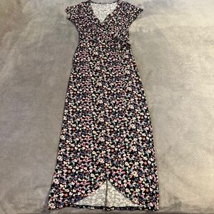 Floral Cottagecore Rebel Sugar Maxi Dress Bodycon Faux Wrap Small Whimsigoth